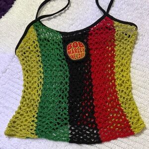 ZiON ROOTSWEAR - BoB MARLEY-ONE LOVE-RASTA Crochet Top Green/Black/Red/Yellow